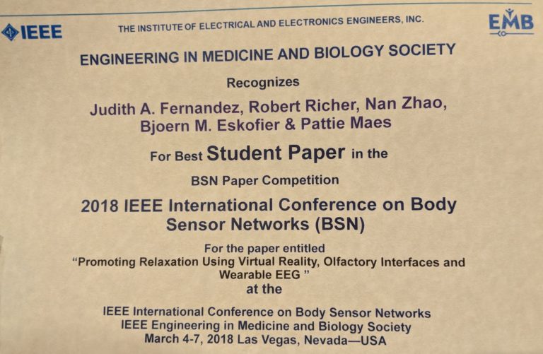 Best Student Paper Award BSN 2018